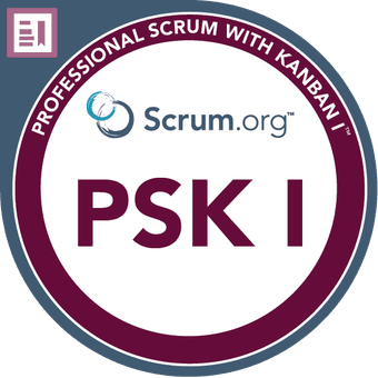 Visuel de certification — Professional Scrum™ with Kanban I (PSK I)