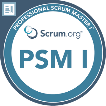Visuel de certification — Professional Scrum Master™ I (PSM I)