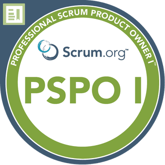 Visuel de certification — Professional Scrum Product Owner™ I (PSPO I)